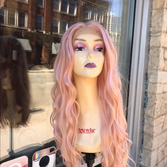 Pink wig pastel pink long wavy 2020 hairstyle wig - Picture 2 of 8